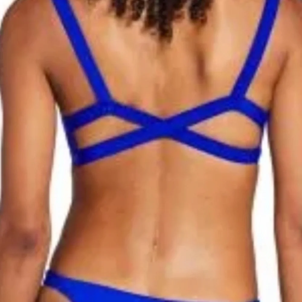 Vitamin A Swim Lennon Bralette Top Sardinia Blue Size M